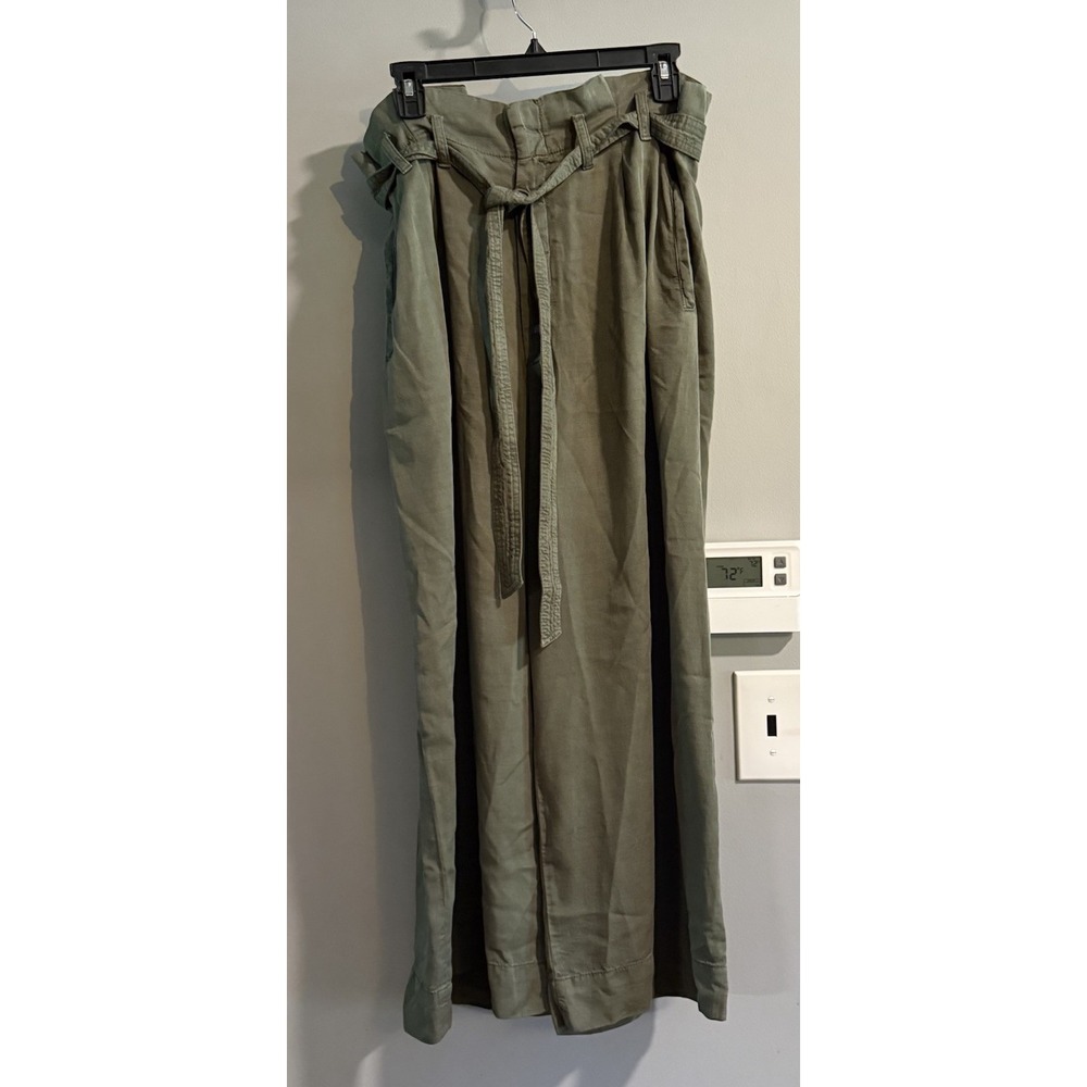 Anthropologie Pants Wide Leg Luxe Lyocell Cotton Belted‎ Size 14R